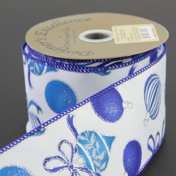 2.5"X10YD ORNAMENT BLUE/WHITE