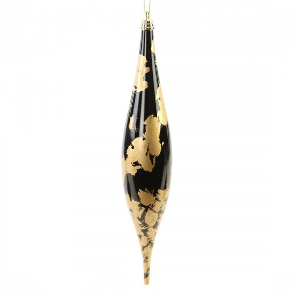 13"FINIAL ORNA BLACK/GOLD
