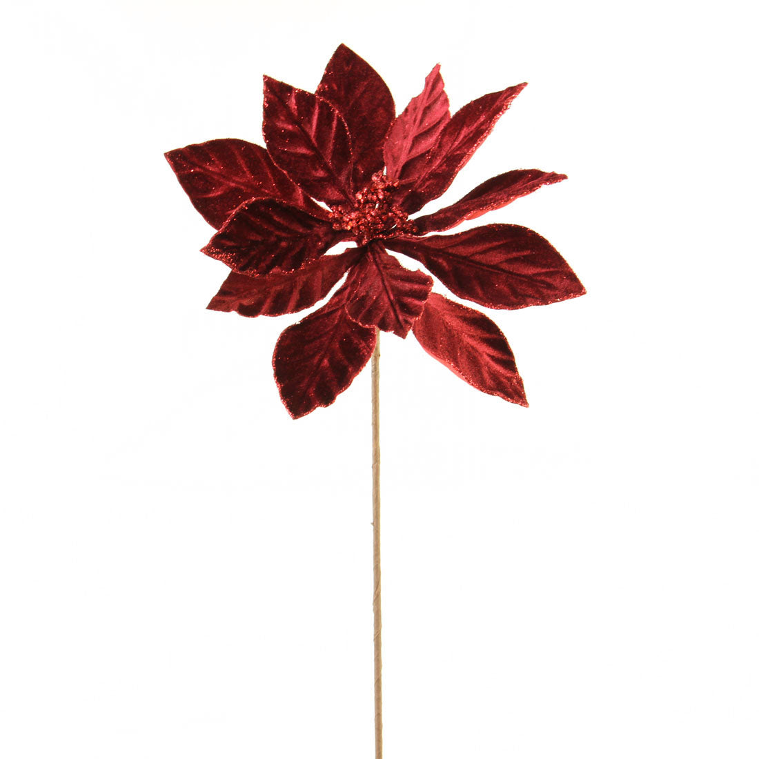 22"VELVET POINSETTIA STEM