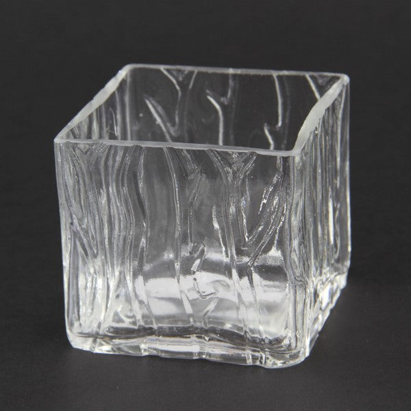 3"X3" CUBE CLEAR VERT.ICE GLS