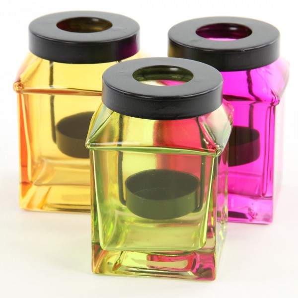 4.5"SQ.CARNIVAL CANDLE GLASS