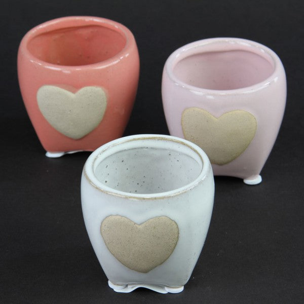 2.5"RND HEART DSN POTTERY