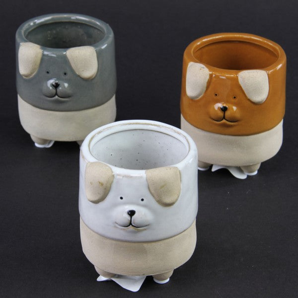3.5"RND DOG DSN POTTERY