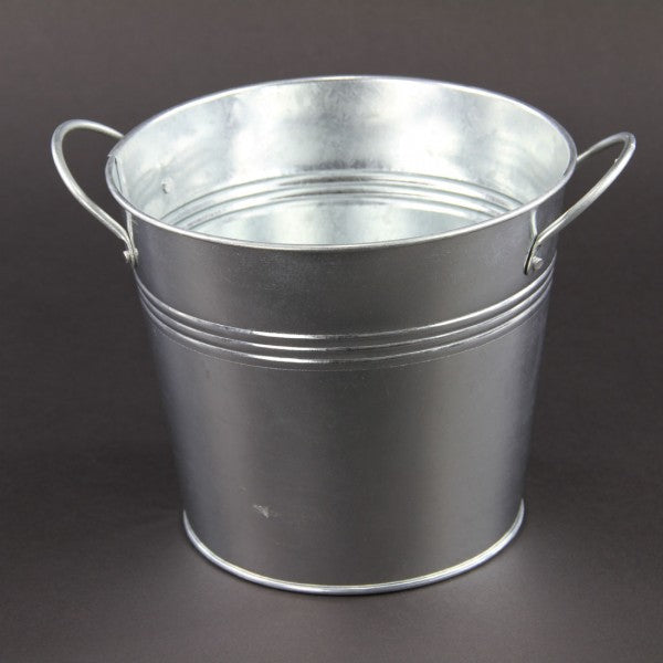 RND GALV METAL PLANTER 7"X6"