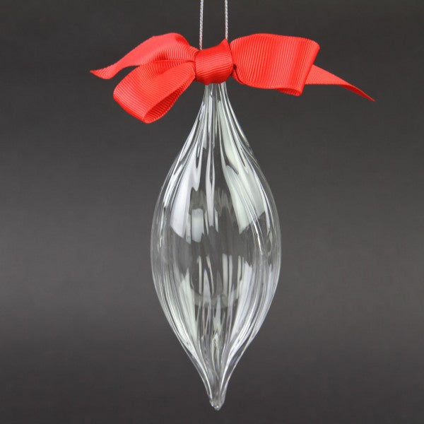 6.75"GLASS FINIAL ORNA CLEAR