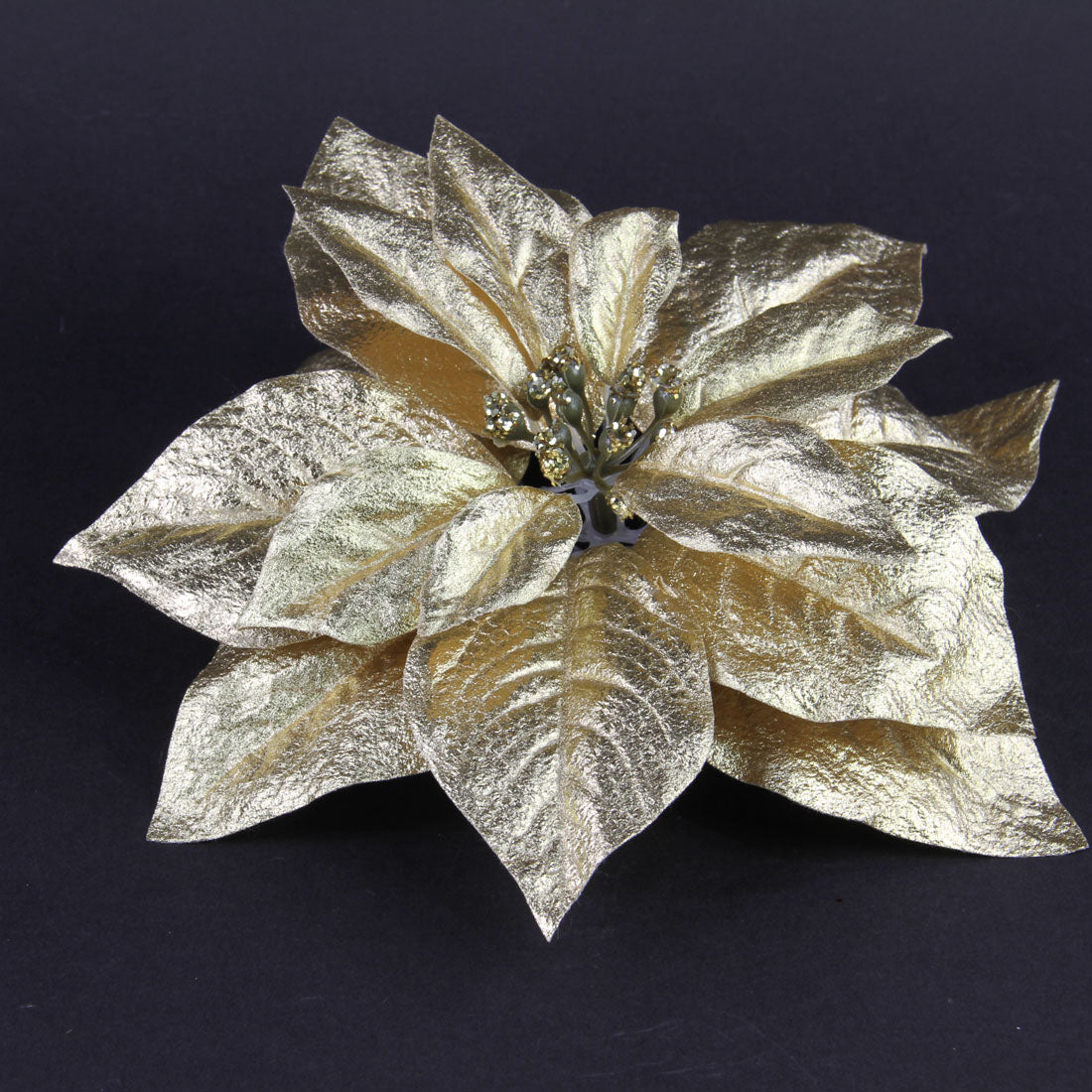 9"METALLIC POINSETTIA GOLD