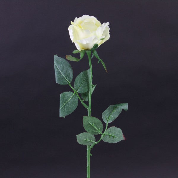 26"OPEN ROSE SPRAY SOFT YELLOW
