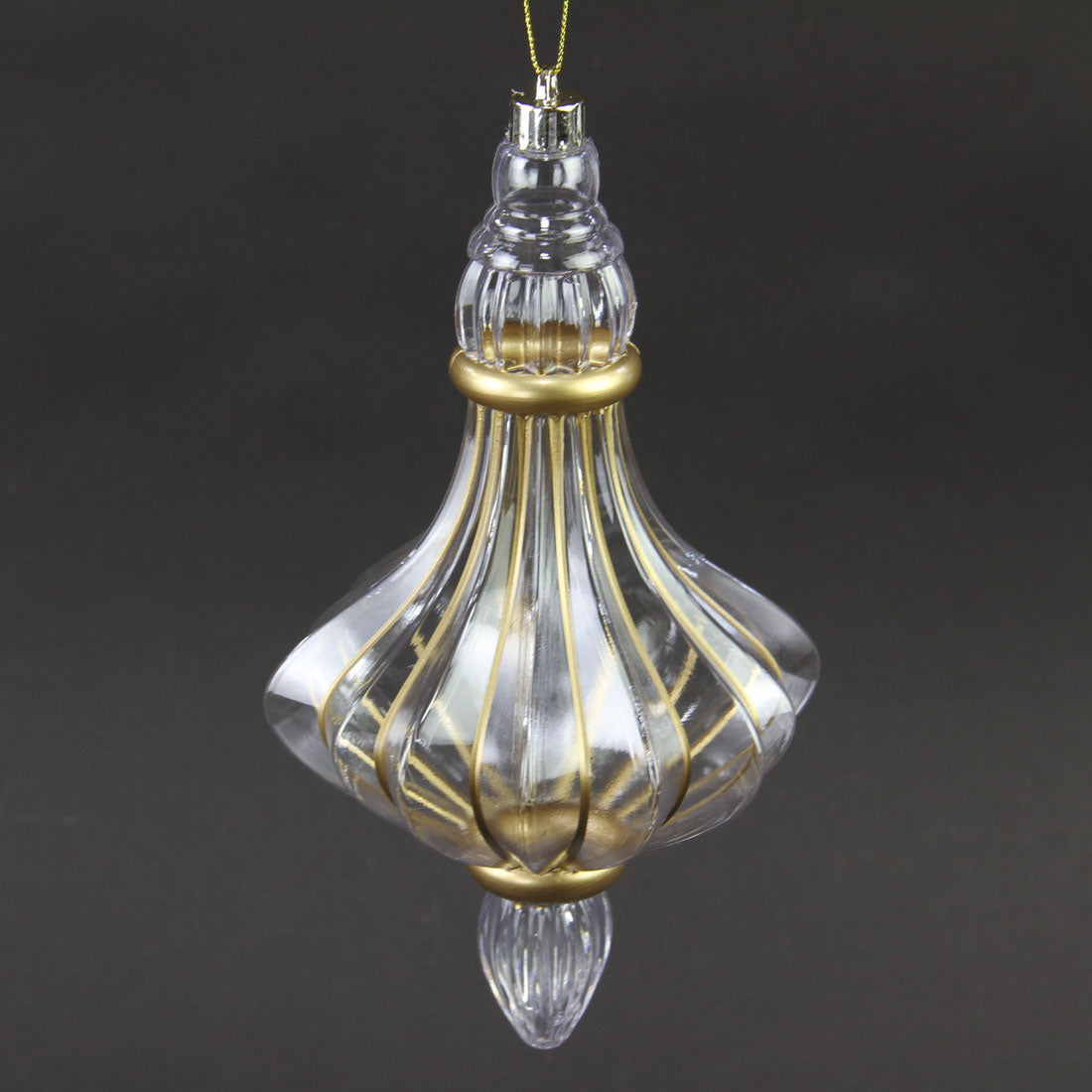 8.5"FINIAL ORNA CLEAR/GOLD