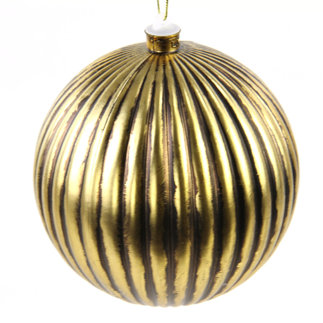 6"ANTQ.BALL ORNA ANTQ.GOLD