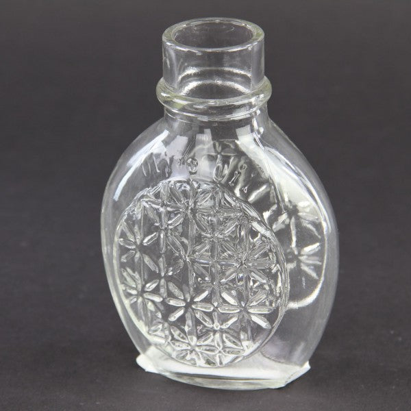 5" OLIVE GLASS BOTTLE CLEAR