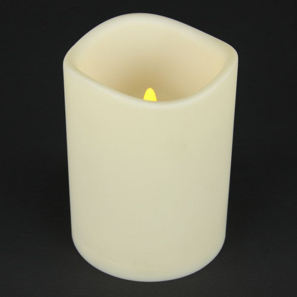 4"X6"BONE WAVY EDGE CANDLE