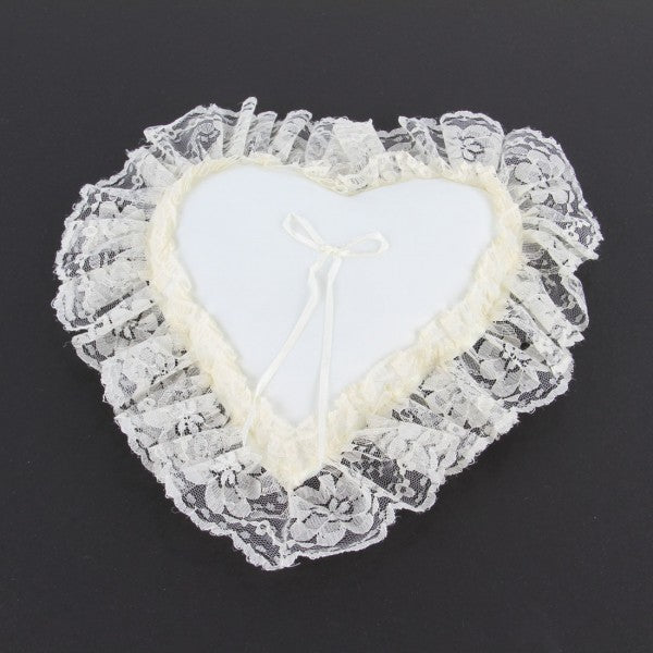 HEART PILLOW X1 SATIN/LACE IV