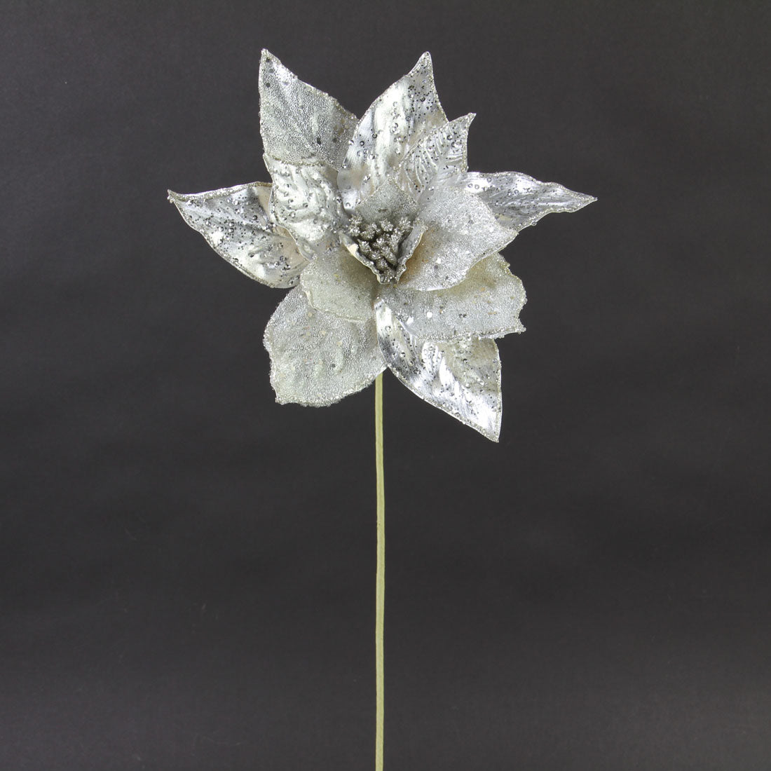20"BEAD POINSETTIA PLATINUM