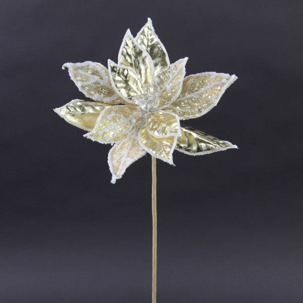 20"METALLIC/BEAD POINSETTIA