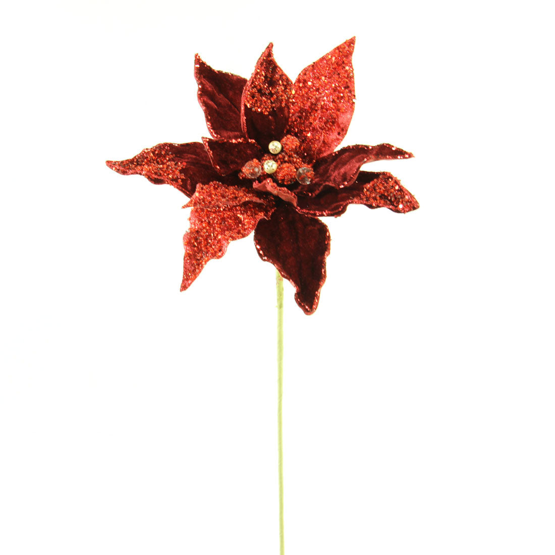 19.5"SEQ/BEAD POINSETTIA