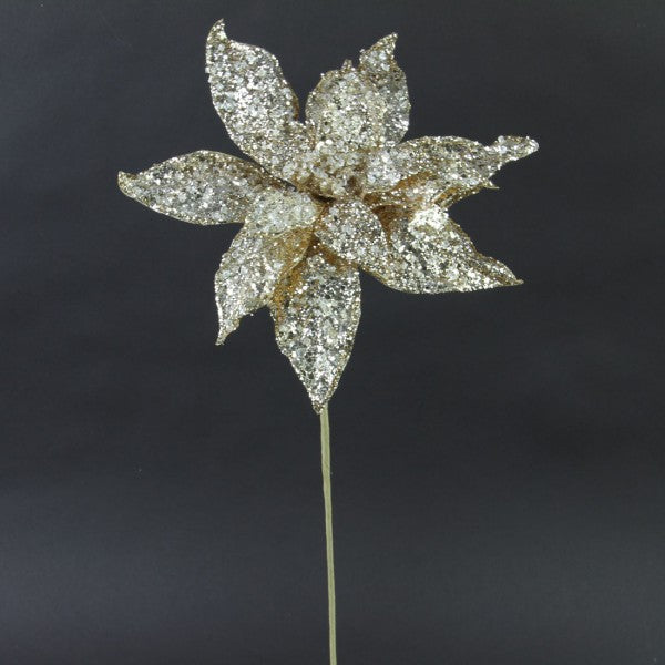 20"BEAD/SEQ/GLT POINSETTIA