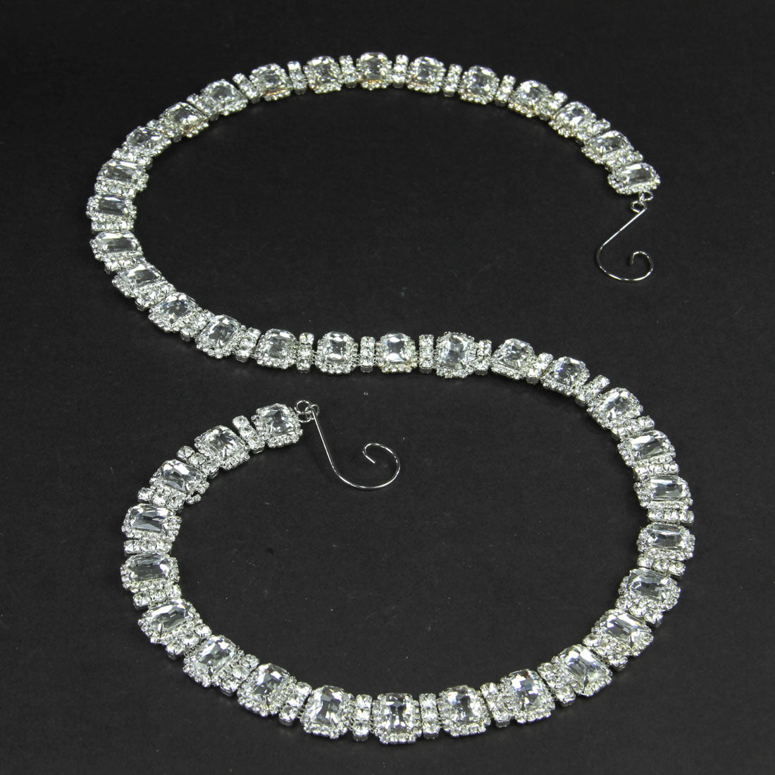 36"EMERALD CUT CRYSTAL CHAIN