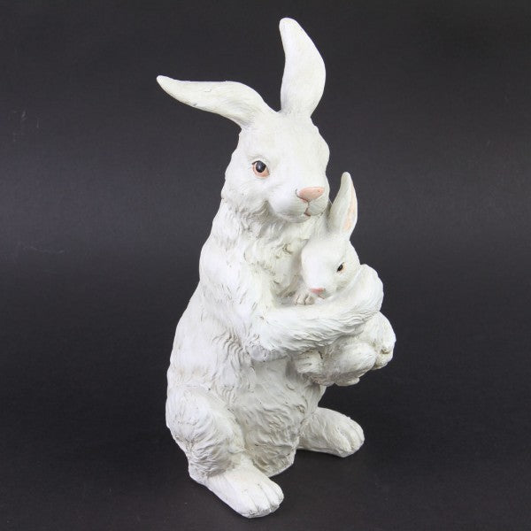 12"RESIN BUNNY/BABY CREAM