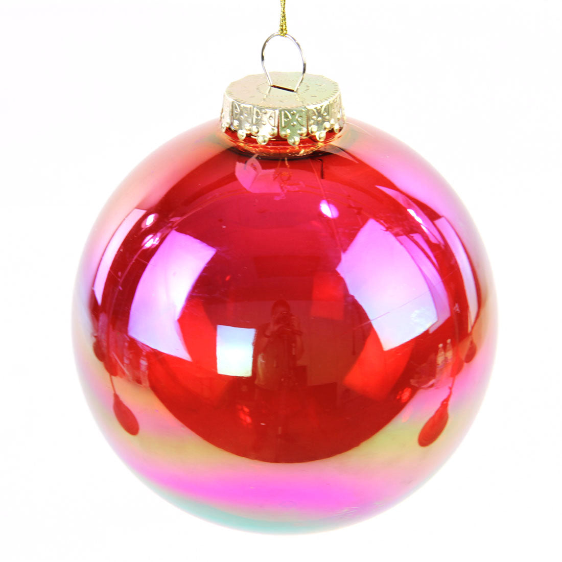 150MM IRID BALL ORNA WINE