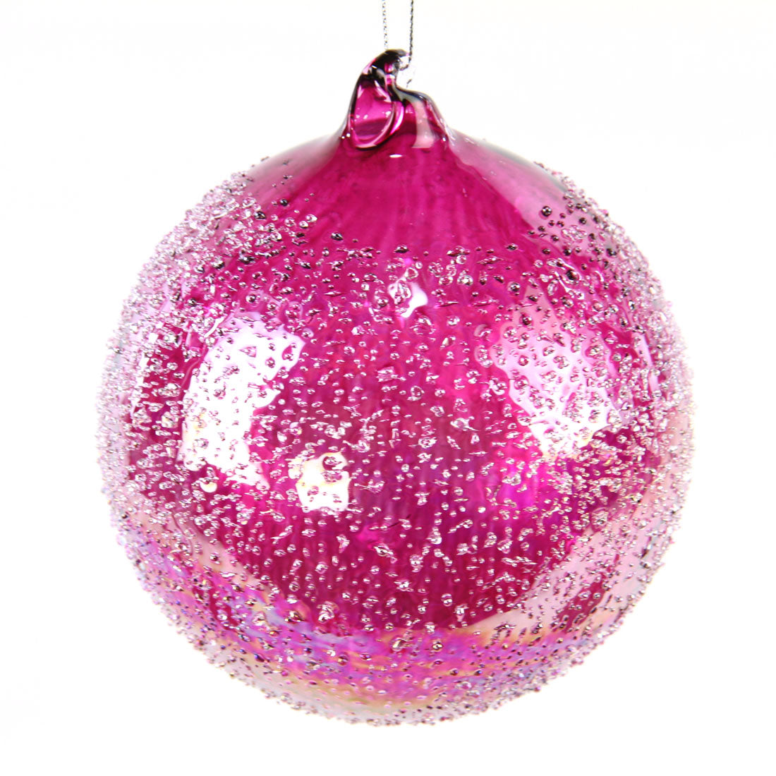 120MM GLASS BEADED BALL PURPLE