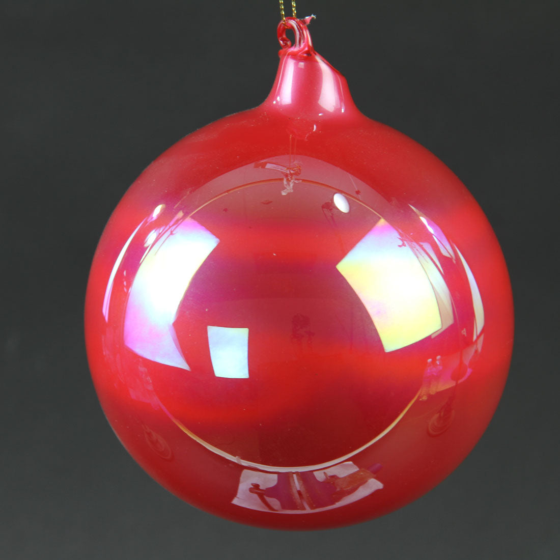 120MM PEARL GLASS BALL RED