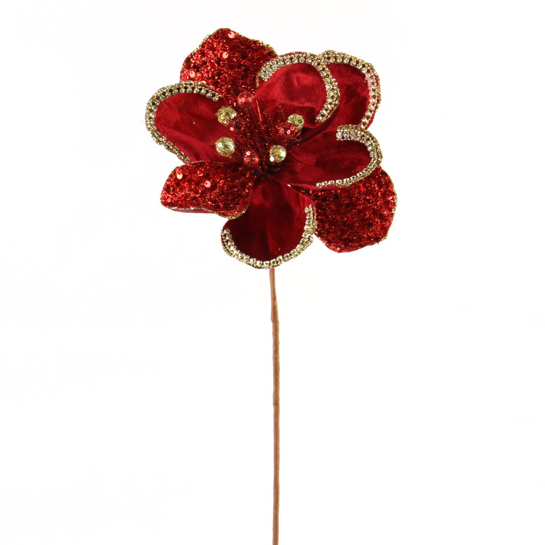 22"MAGNOLIA SPRAY RED/GOLD