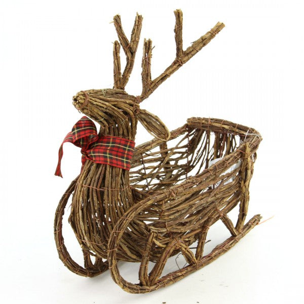 14"RATTAN DEER SLED NATURAL