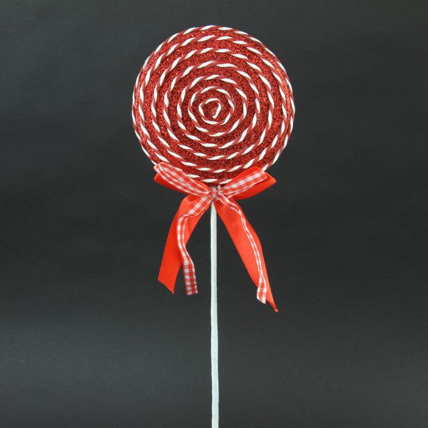 18"SWIRL LOLLYPOP RED/WHITE