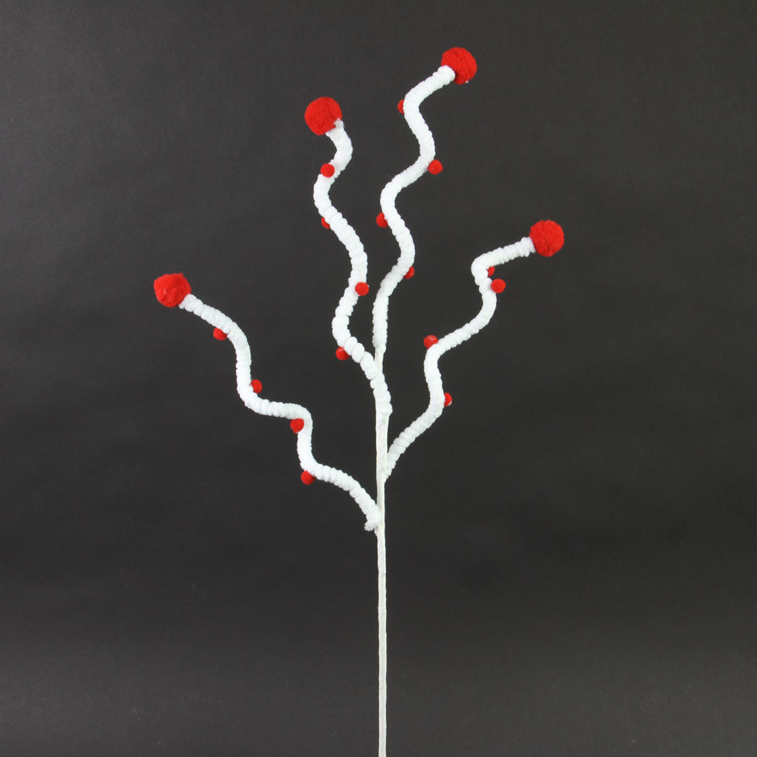 23"CURLY BALL SPRAY X4 RED/WHT