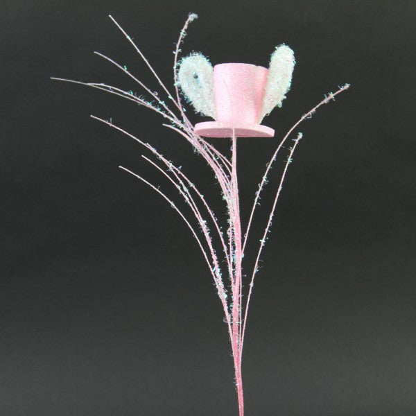 15"GLIT.GRASS HAT PICK PASTEL