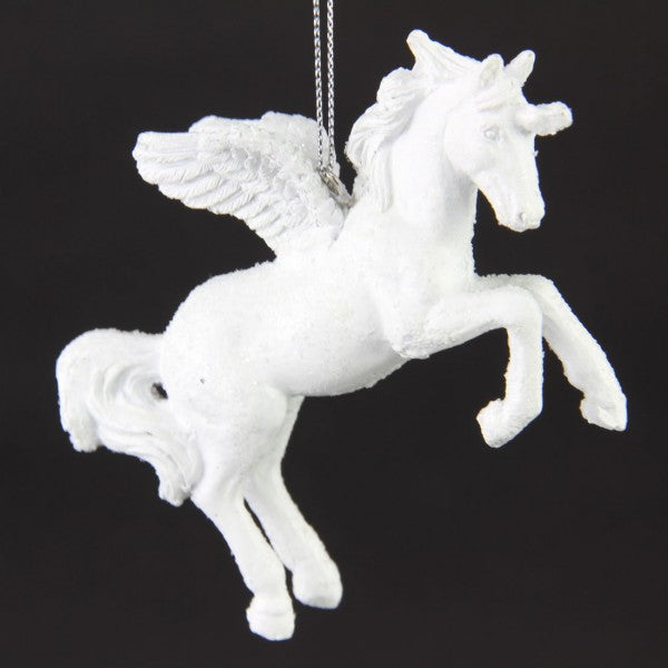 3.5"RSN FRSTD UNICORN ORN A25