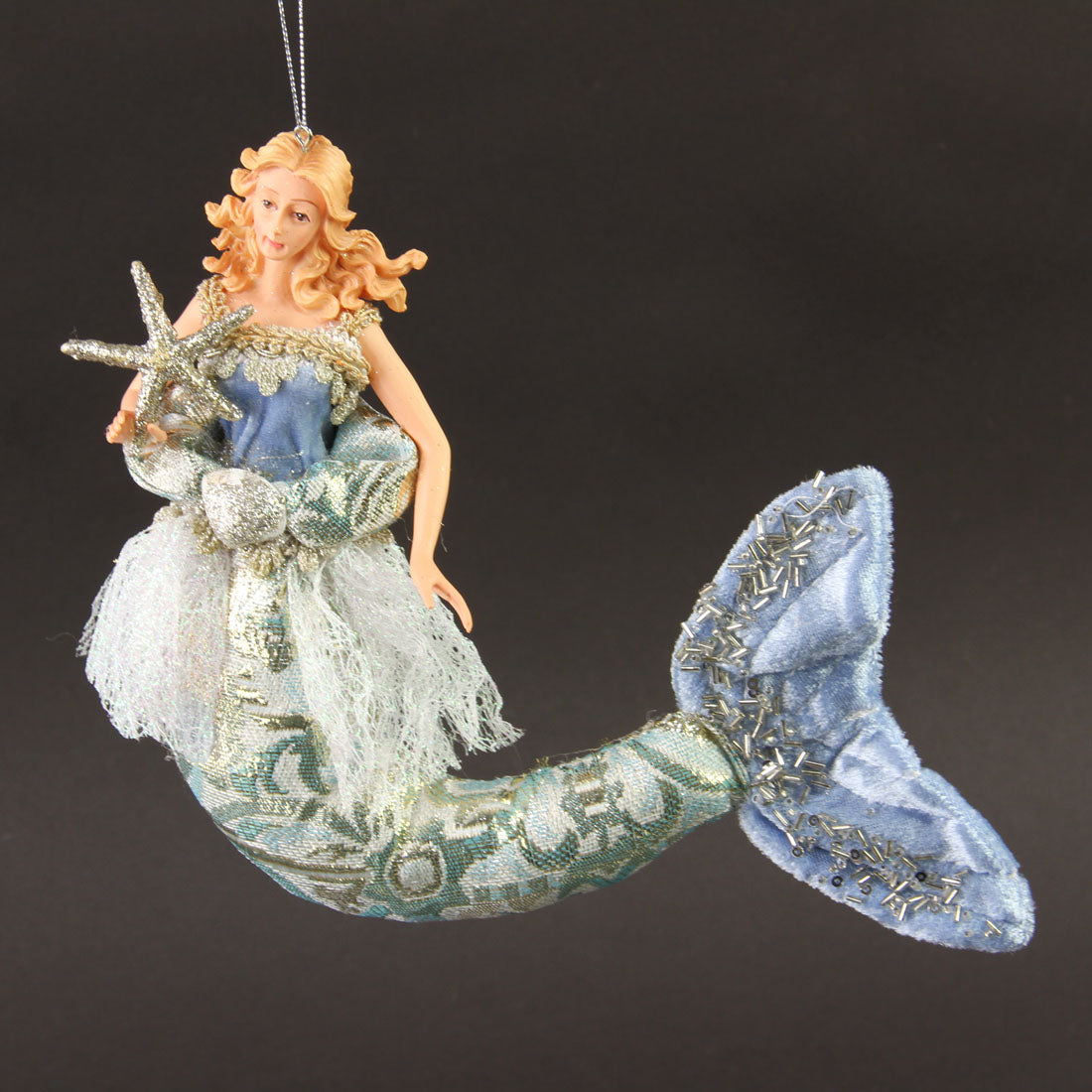 11"MTL NEPTUNE MERMAID ORN