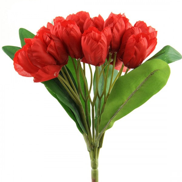10"TULIP BOUQUET X18 RED