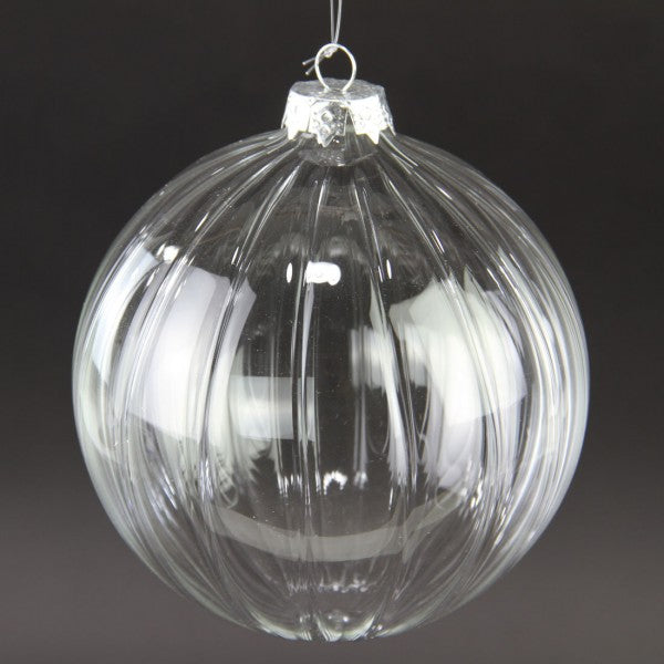 5"GLASS STRIPE BALL ORNA