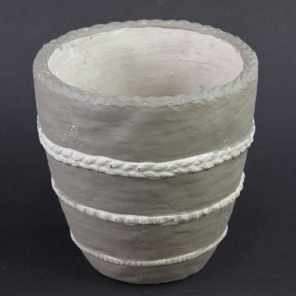 7.25"CEMENT JUTE WRAP POT A25