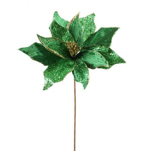 24"VLVT/BEAD POINSETTIA STEM