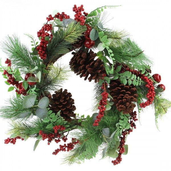 22"BERRY EUCA/CONS WREATH M25