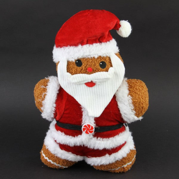 17"FLEECE GINGERBRD SANTA M25
