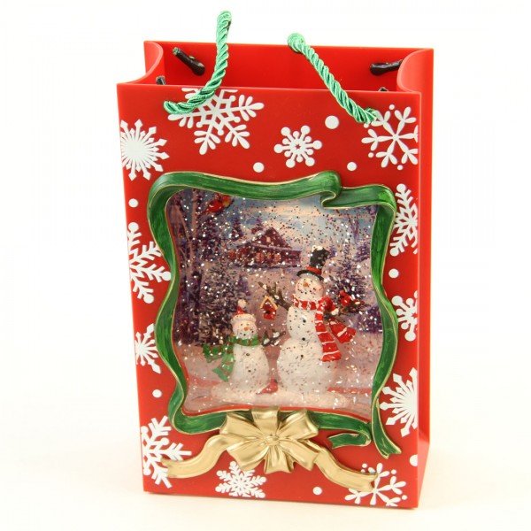 9"SNOWMAN BAG WATER GLOBE A25