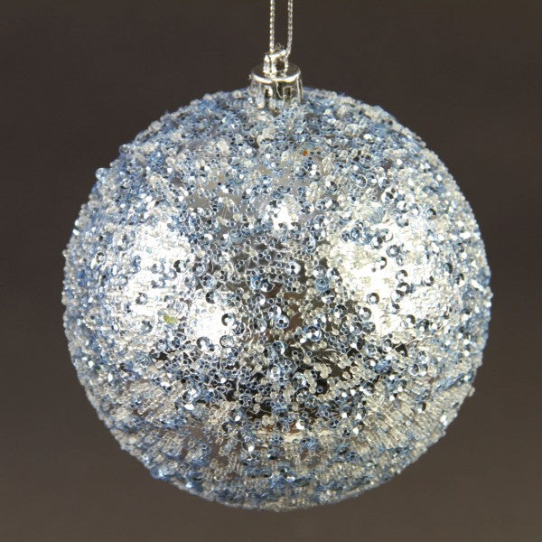 4"BEAD/MTLC BALL ORN A25