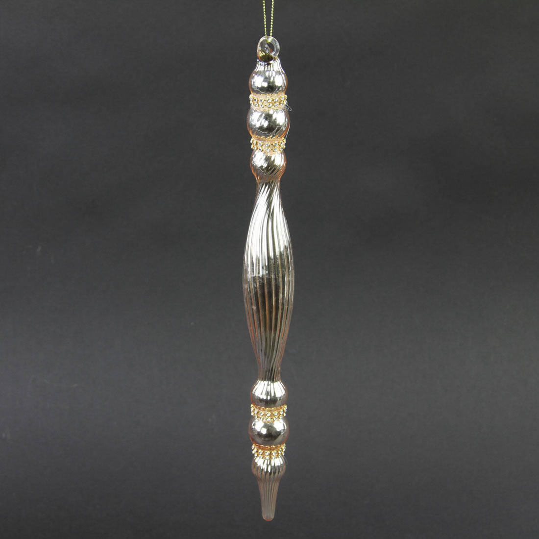 12"GLSS W/JWL ICICLE ORN A25