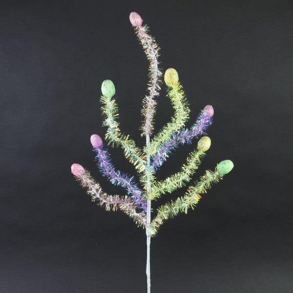 26"MIXED EGG TINSEL SPRAY X8