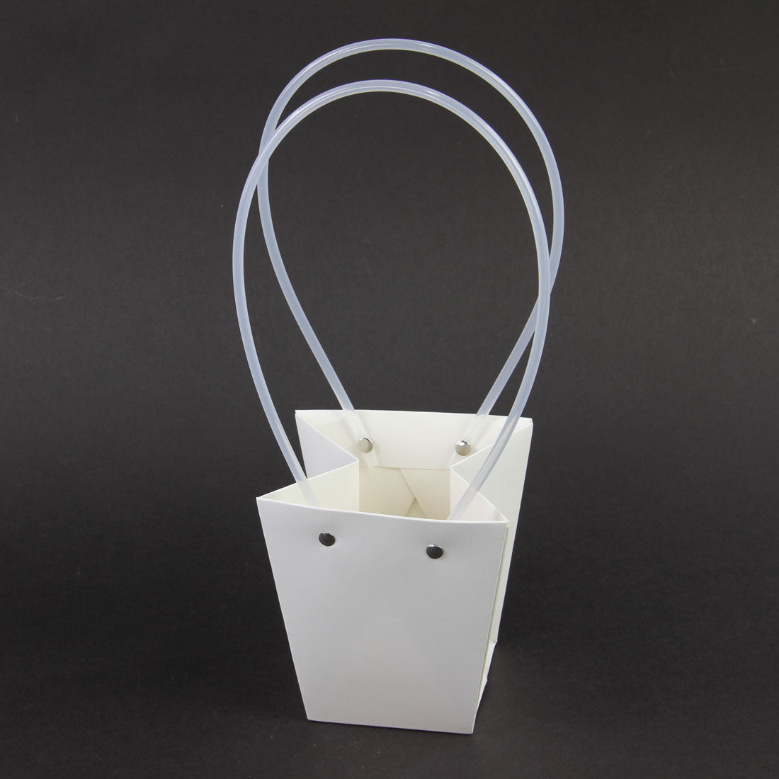 TRAPEZOID SHAPE BAG WHITE