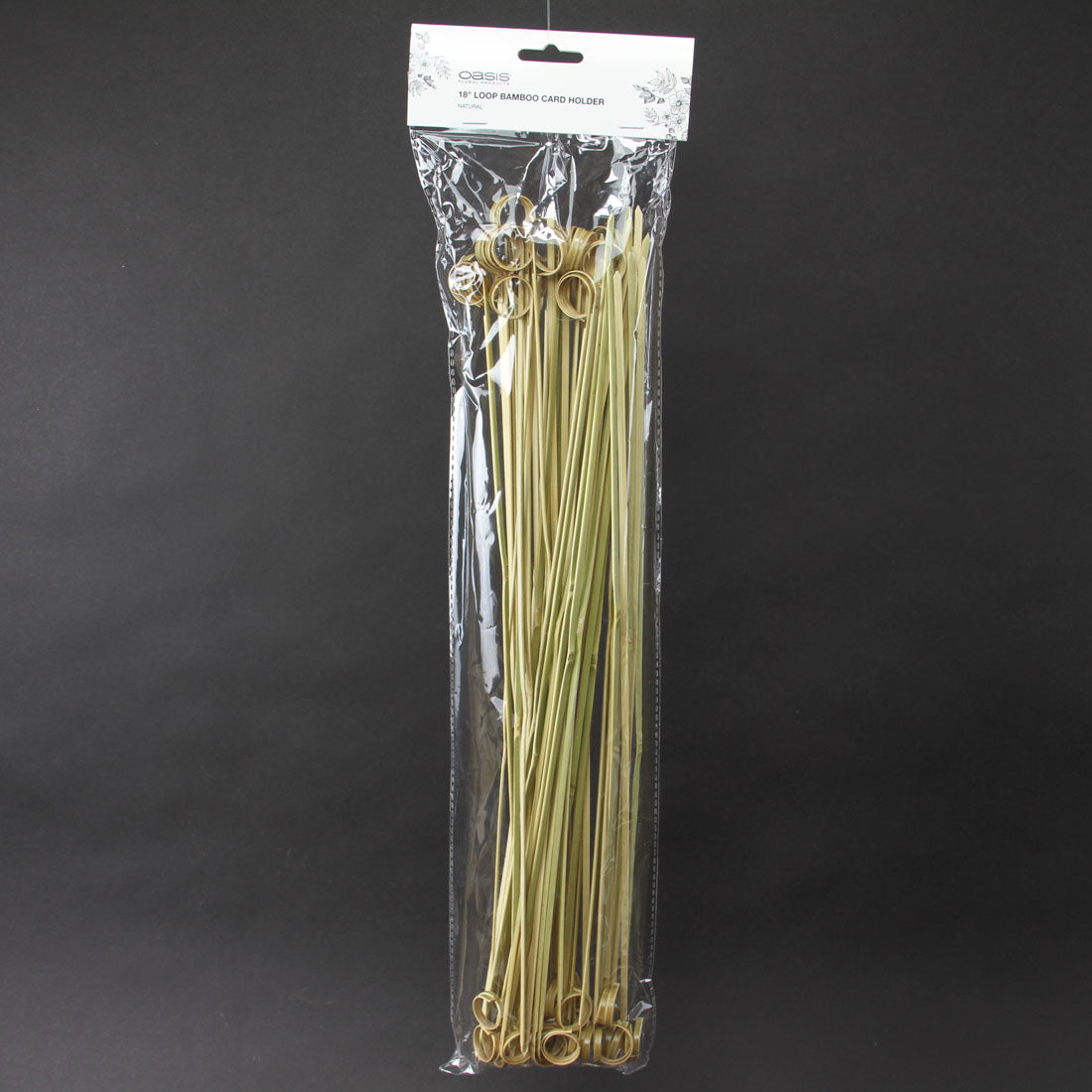 18"LOOP BAMBOO CARD HLDR X50