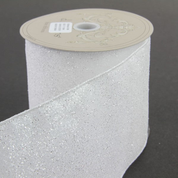 4"X10YD SATIN FROSTED GLITTER