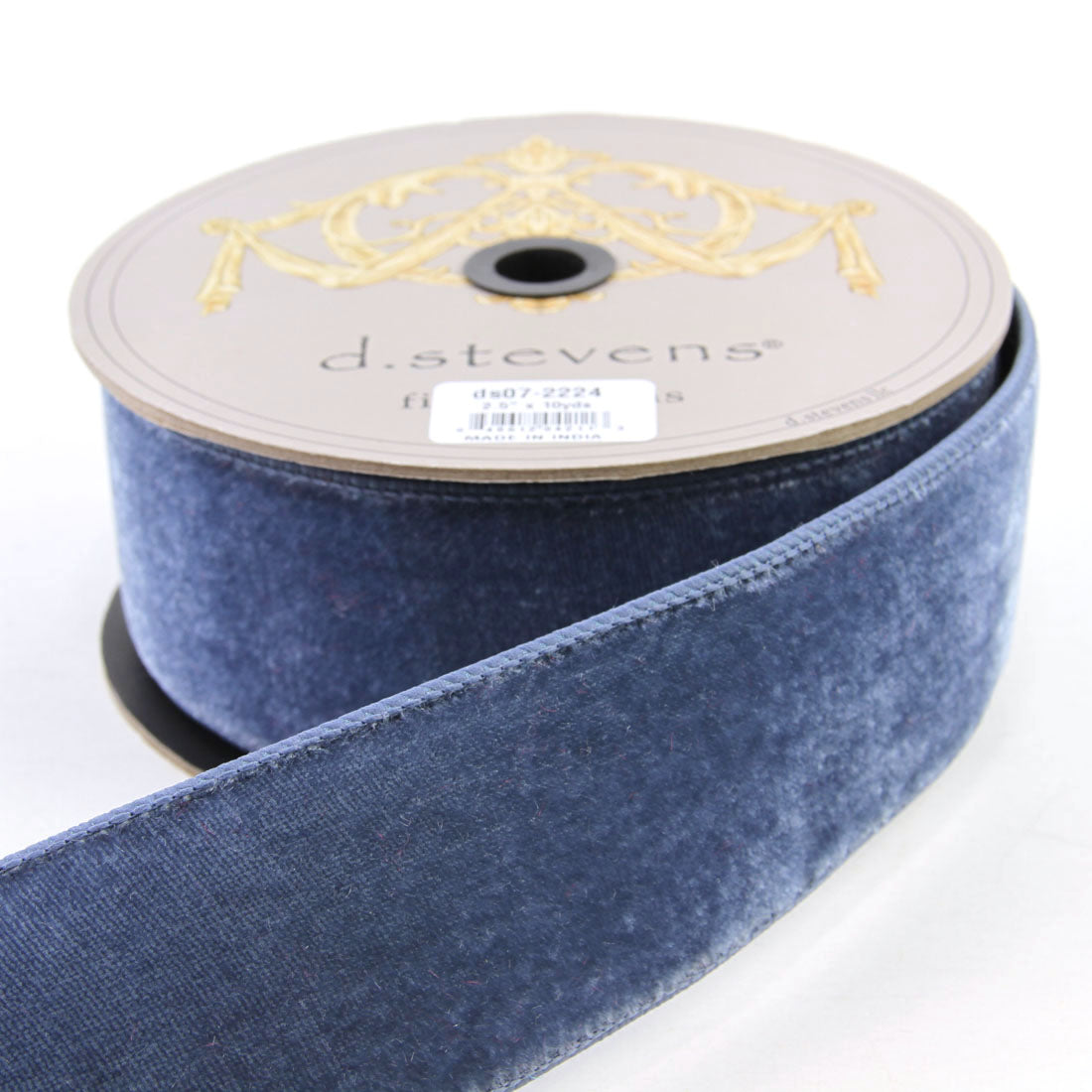 2.5"X10YD VELVET DUSTY BLUE
