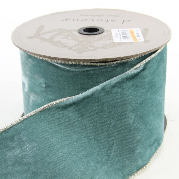 4"X10YD VELVET MOODY BLUE