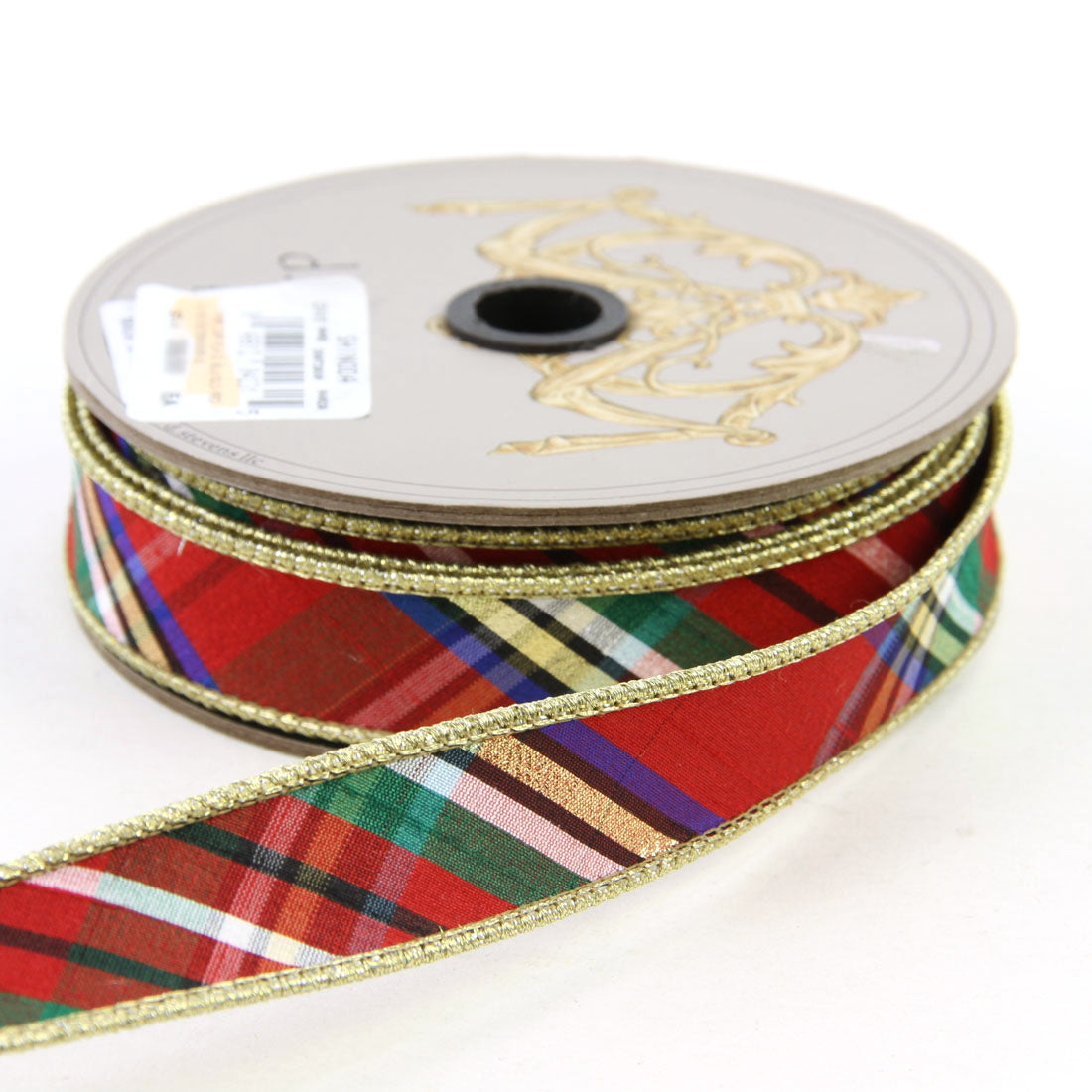 1"X10Y DUP.PLAID BLU/GLD/RED