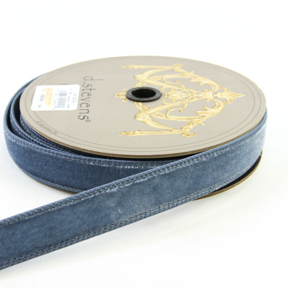 1"X10Y VELVET DUSTY BLUE