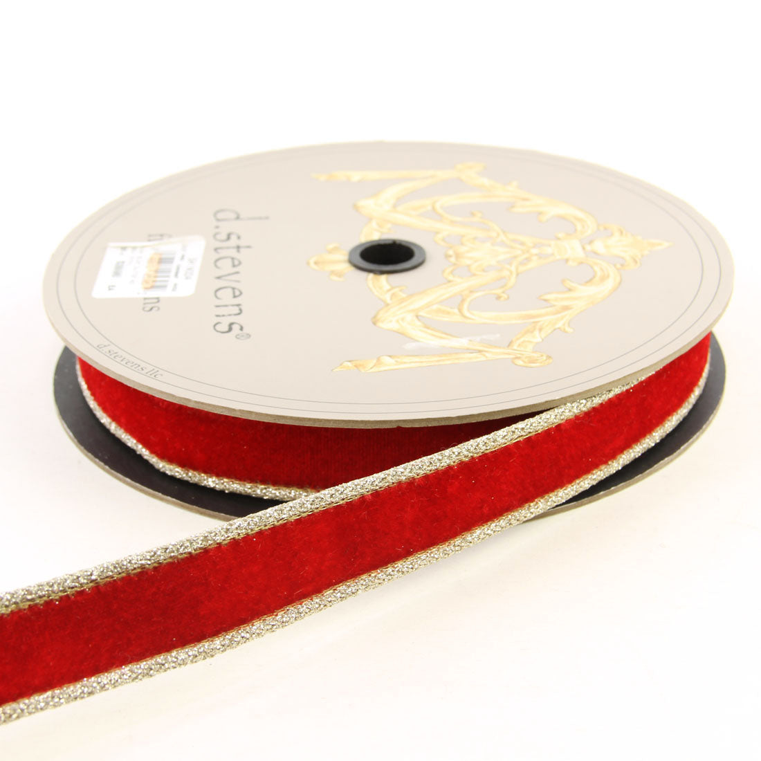 1"X10Y VELVET GLITTER RED